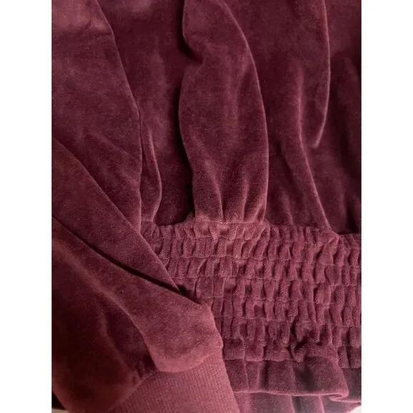 Women's Michael Kors Burgundy Velour Sweatshirt Size S - Picture 5 of 5